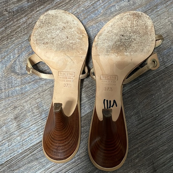 Vintage Giuseppe Zanotti design jeweled frog leather wooden kitten heels - Picture 8 of 9